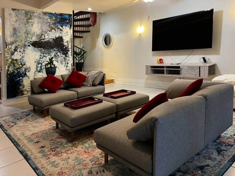 Spacious living room with comfortable seating