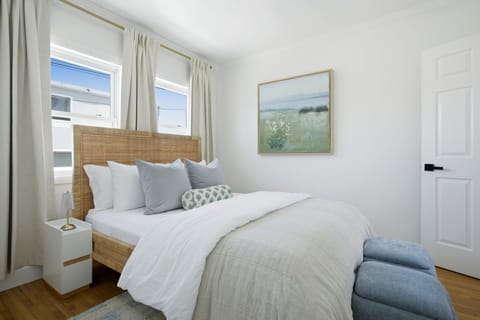 Thoughtfully layered with warmth and simplicity, this room invites guests to settle in and truly relax.