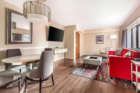 Share meals and conversations around the comfortable dining table.