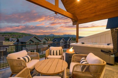 Private Deck with Hot Tub and Sitting Area