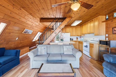 Come together at Chalet #34 after swimming, fishing, and enjoying resort amenities.