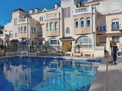 The complex pool area