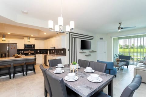 Kitchen, Dining Room, Living Room, Smart Tv and Queen sofa couch 