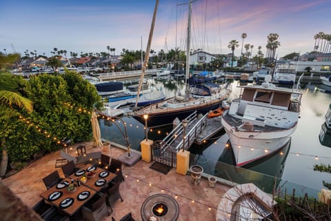 Overhead view of the waterfront patio.