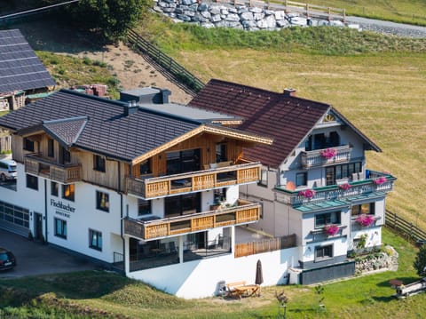 Main view of the building in summer