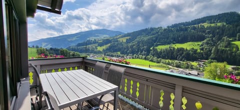 Balcony with a view of the mountains