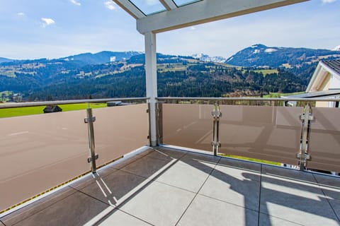 Balcony with a view of the mountains