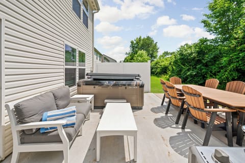 Start your day with a fresh cup of coffee and relax on the outdoor couch while enjoying the peaceful backyard setting before heading out to explore Indianapolis.