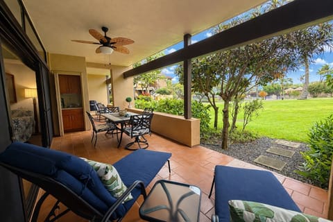 The spacious lanai features a bbq, separate sink for added convenience, and ample furniture for lounging and dining KRO-F102