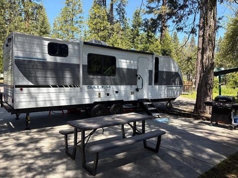 Your hideaway in the pines, ready and waiting. 