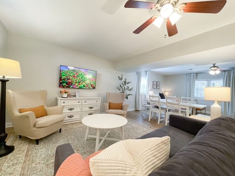 Large Room has Living Room, Full Kitchen, Queen Sofa Sleeper, Queen Bed, TV etc
