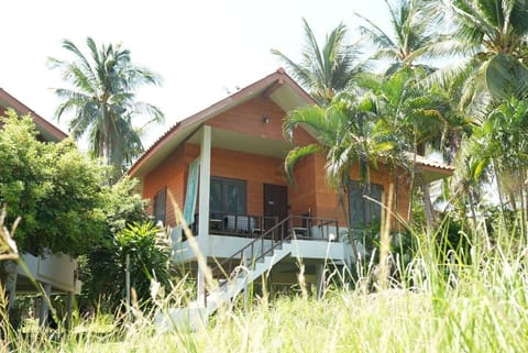 Exterior view of the peaceful tropical home surrounded by nature