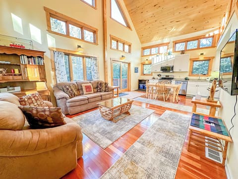Plenty of windows create a bright and cheerful living space.