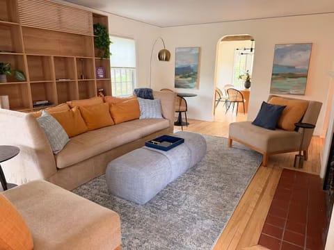 Plenty of room to relax, and enjoy after a day of adventure. A/C unit above the couch to keep you cool on a hot summer day, or the cozy fireplace in the middle of winter. Plenty of options to enjoy this room during your stay.