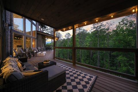Spacious outdoor lounging with room for the whole group to relax together.