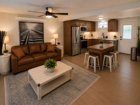 Living room and kitchen