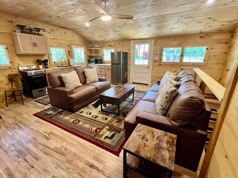 Open concept living room and kitchen.