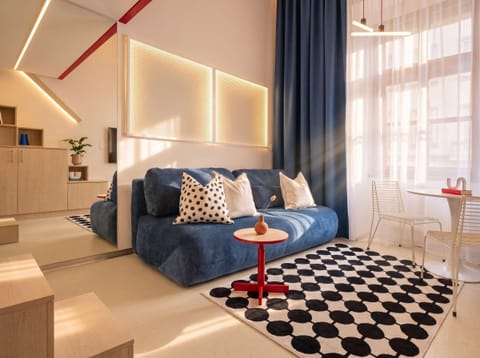 Living room with convertible sofa bed