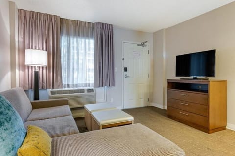 Kick back on the roomy sectional and stream your favorites.