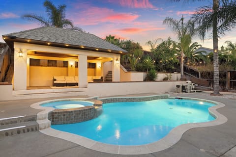 Back yard cabana and pool