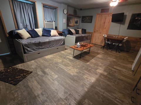 Plenty of space, showing 2 twin beds stacked on daybeds, slideouts accommodate 4