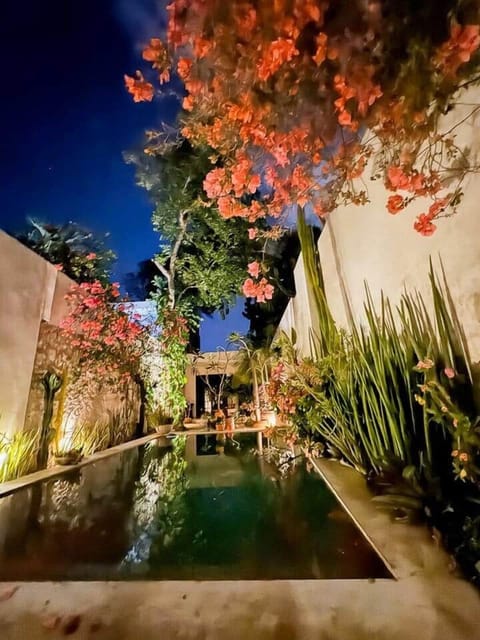 The pool is a great place to catch sun during the day and relax and cool off at night. A wonderful water feature adds a soothing sound.