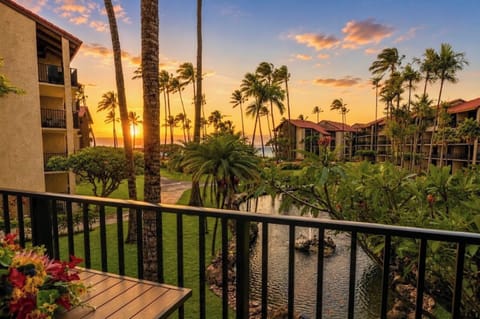 Stunning sunset views from your private lanai, overlooking the resort gardens and koi ponds. PKD-204