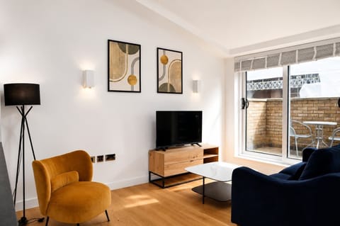 The living area and the patio