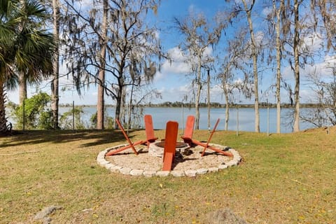 Outdoor Fire Pit Area | Lakefront Views | Adirondack Chair Seating