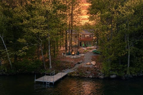 Private waterfront retreat with your own dock, surrounded by peaceful woodland scenery.