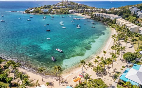 An unforgettable bird's-eye view of one of St. Thomas's most spectacular waterfront destinations - Cowpet Beach