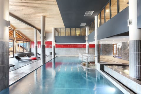 A hydrotherapy spa sits alongside the pool, offering a proper apres-ski unwind after a day tackling the Portes du Soleil's 316 pistes.