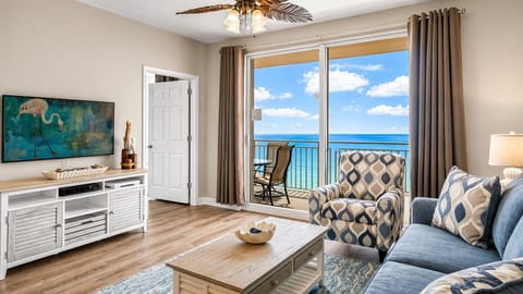 Sink into plush seating and soak up endless ocean views framed by your private balcony. Your perfect coastal retreat awaits, where relaxation meets stunning seaside beauty.