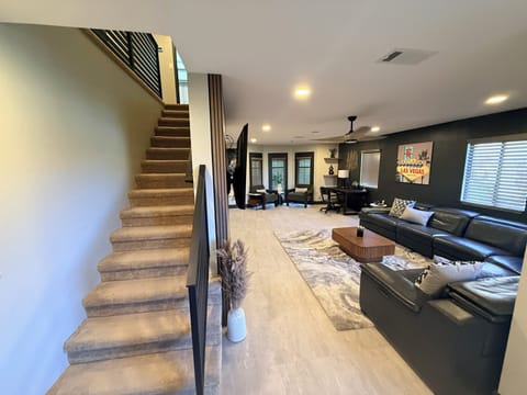 Living Room with a work space room.