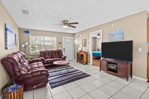 Living Room | TV | Ceiling Fan & Reclining Sofas