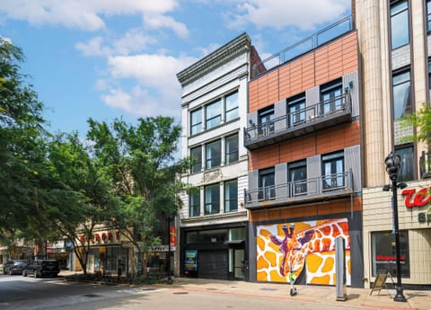 View of the front of the building, located on 4th street.