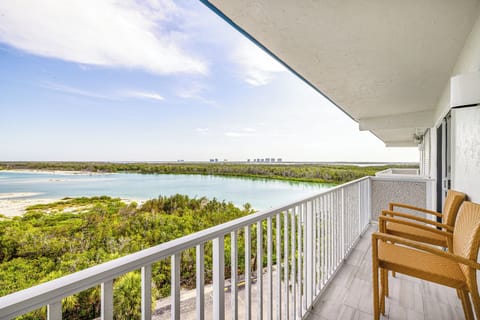 Private balcony overlooking the bay, beach, and preserve