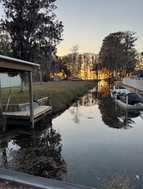Looking down the canal over Lake Harris