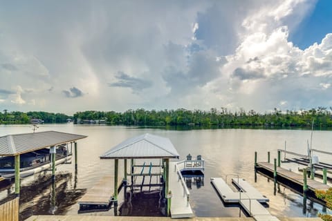 Deck | Private Boat Dock | Riverfront Views