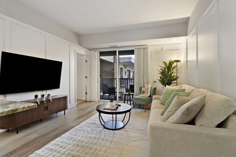 Comfortable living room with balcony.