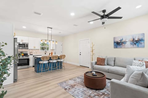 The overall setup creates a welcoming spot for gathering, lounging, and enjoying time indoors.