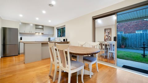 Dining space opening onto the private courtyard.