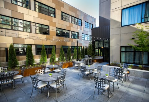 Have a snack on the shared terrace.