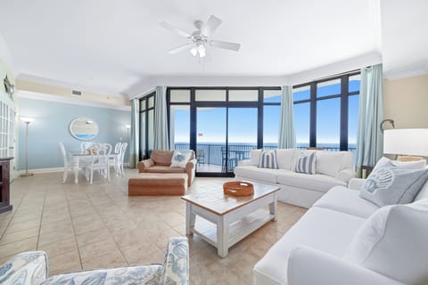Spacious Living Room with soaring views of the beach!