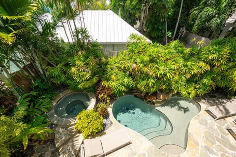 Heart-shaped pool and spa