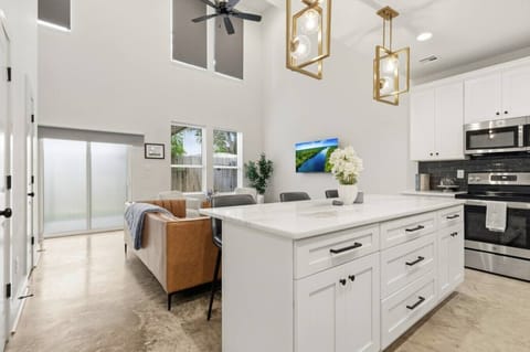 The vaulted ceilings with large windows let in beautiful natural light