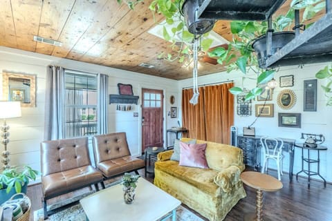 Stay inspired at this unique workspace with charming vintage details.