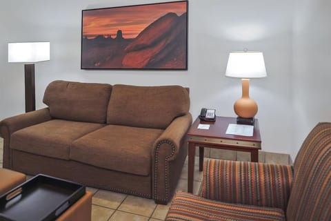 Kick back with a movie and soft lamplight ambiance