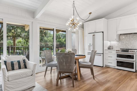 Sunlit breakfast nook overlooking the grounds
