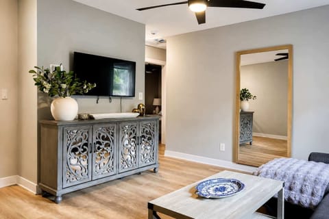 Stylish living room with smart TV